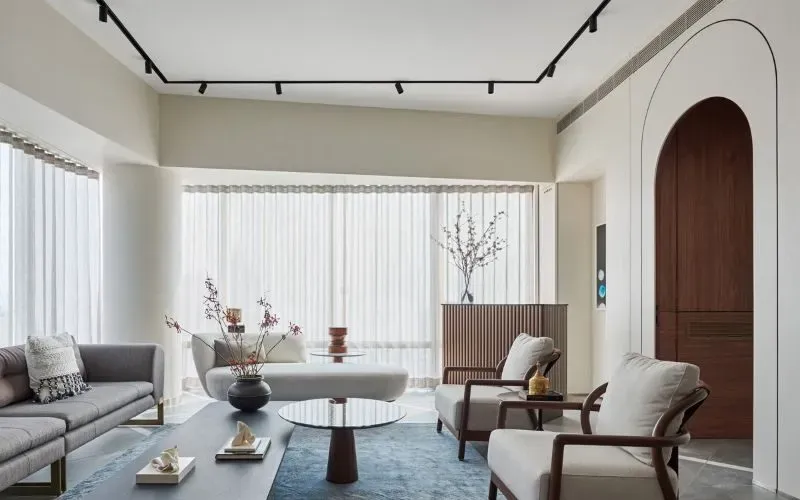 Mẫu trần thạch cao phòng khách trần phẳng đơn giản