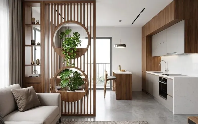 Mẫu vách ngăn phù hợp với gia chủ yêu thích cây cối