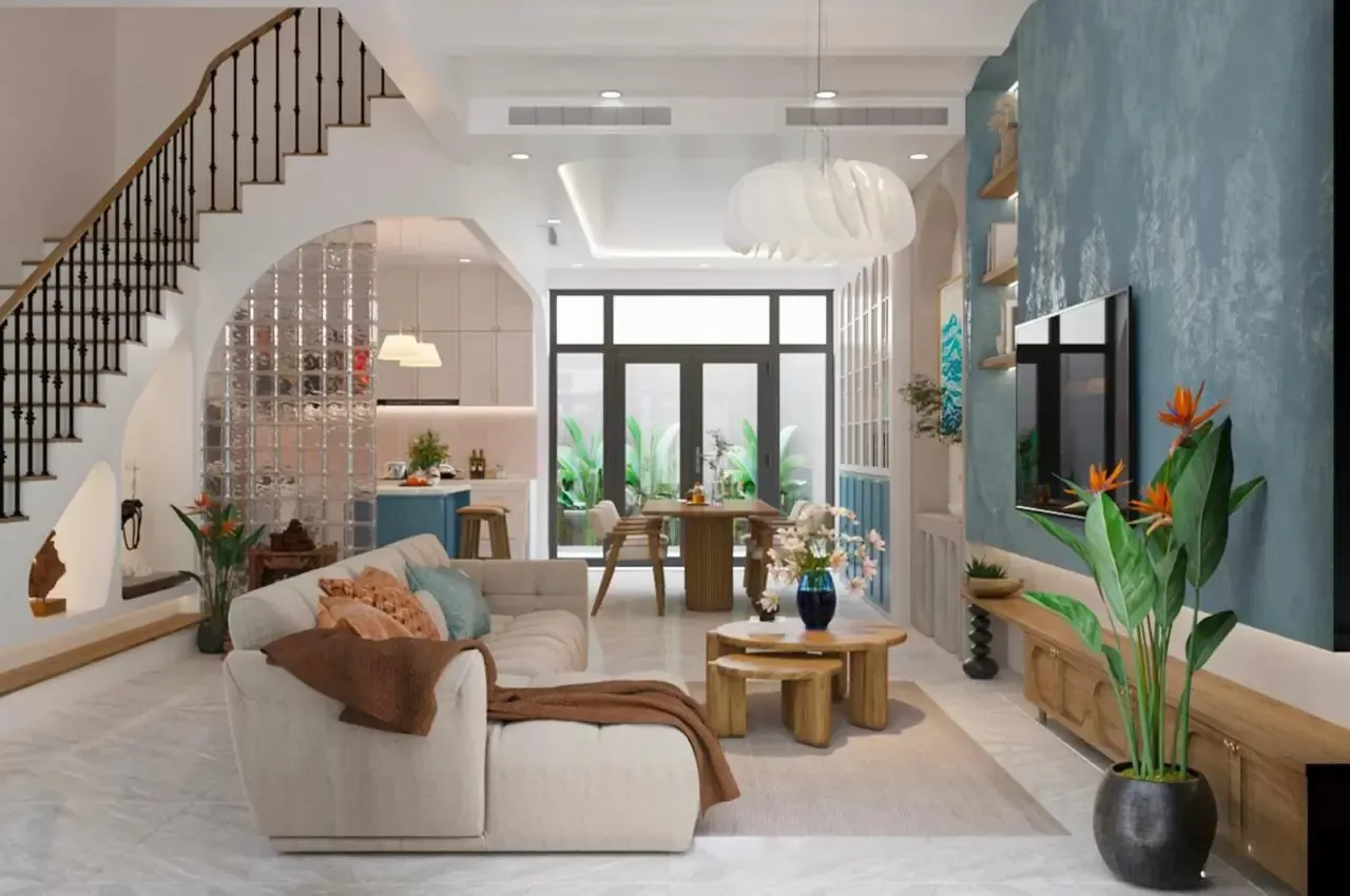 Mẫu vách ngăn với thiết kế uốn lượn nghệ thuật