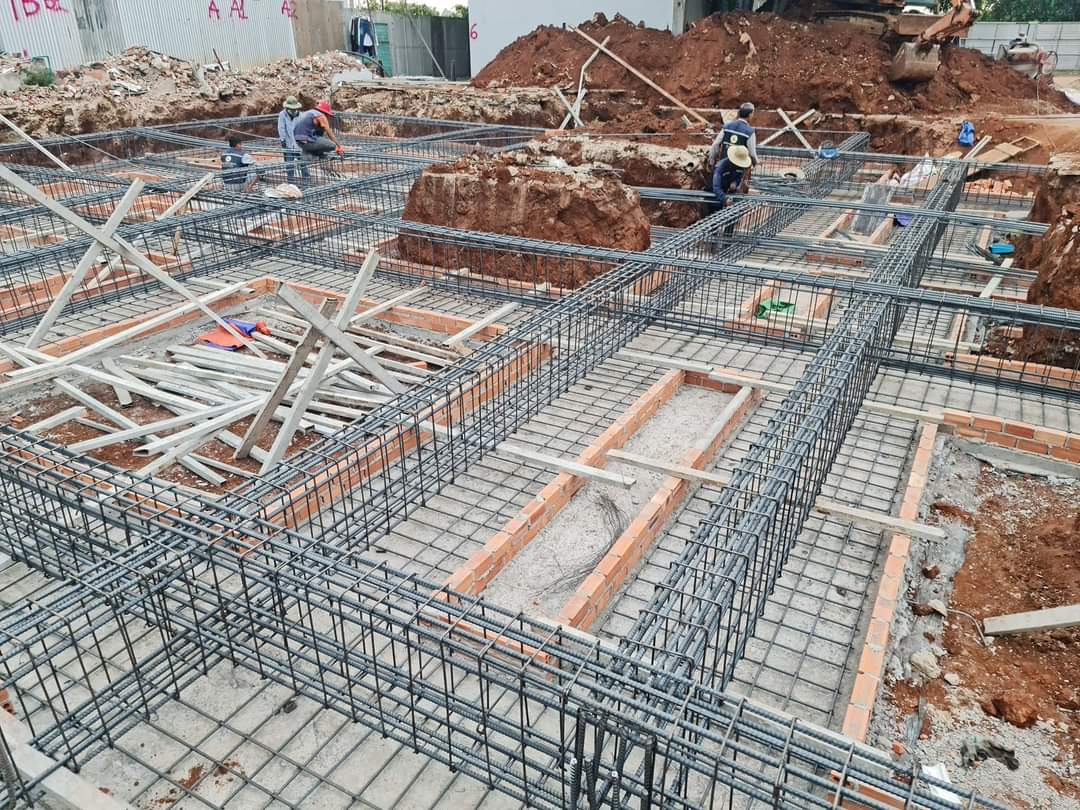 Kiểu móng băng đan chéo phù hợp cho nhà phố, biệt thự 2-3 tầng