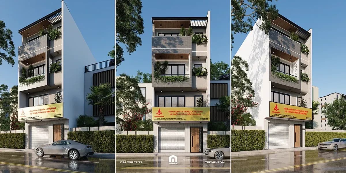 Nhà phố A’ House: Giải pháp kiến trúc 4 tầng kết hợp kinh doanh hoàn mỹ