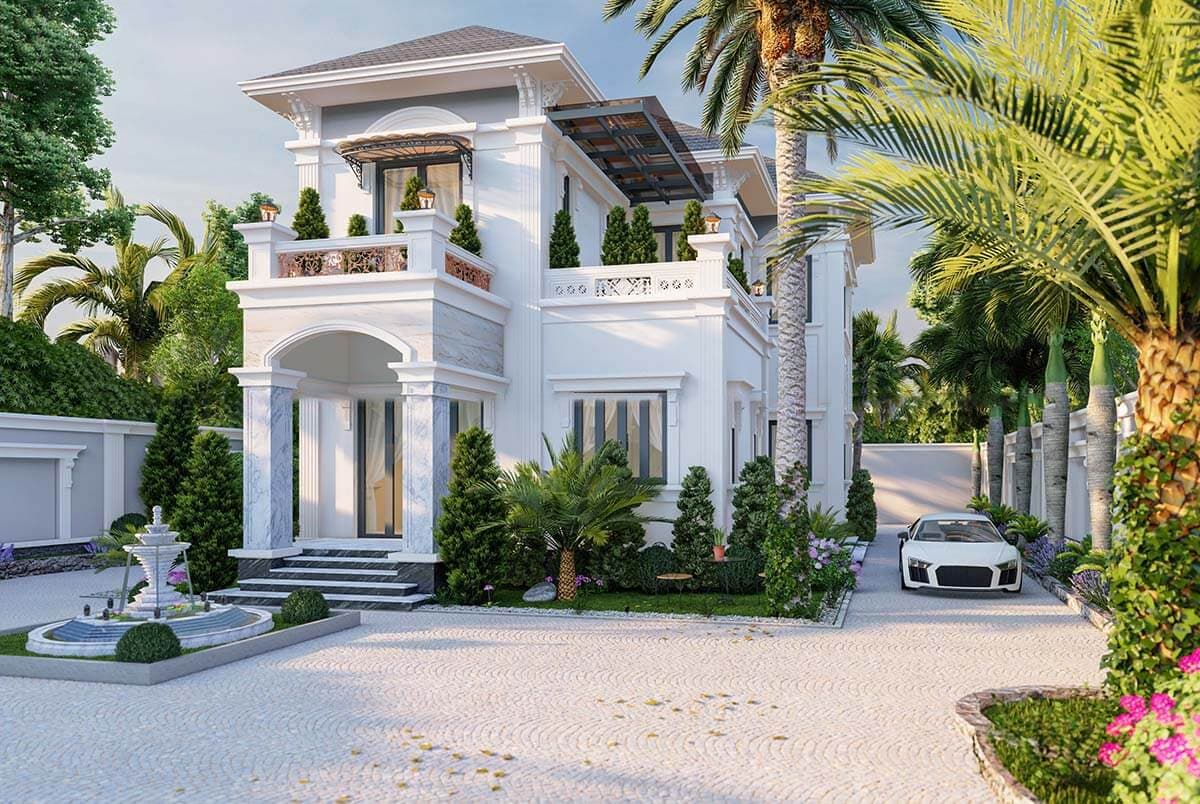 Nhà biệt thự cổ điển có sân vườn siêu sang