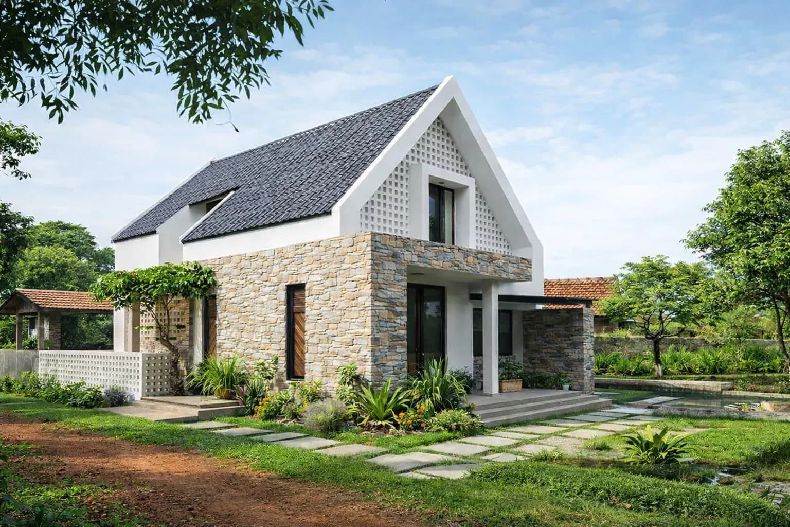 Nhà cấp 4 gác lửng 200 triệu mái tôn đẹp, tạo ấn tượng