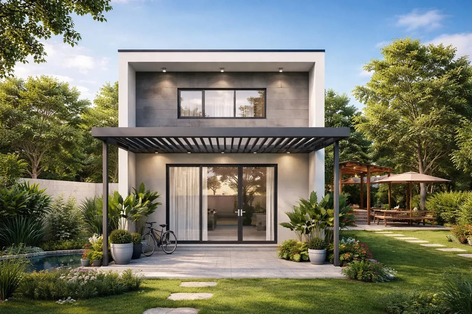 Nhà cấp 4 gác lửng 200 triệu ở nông thôn đẹp, hài hòa