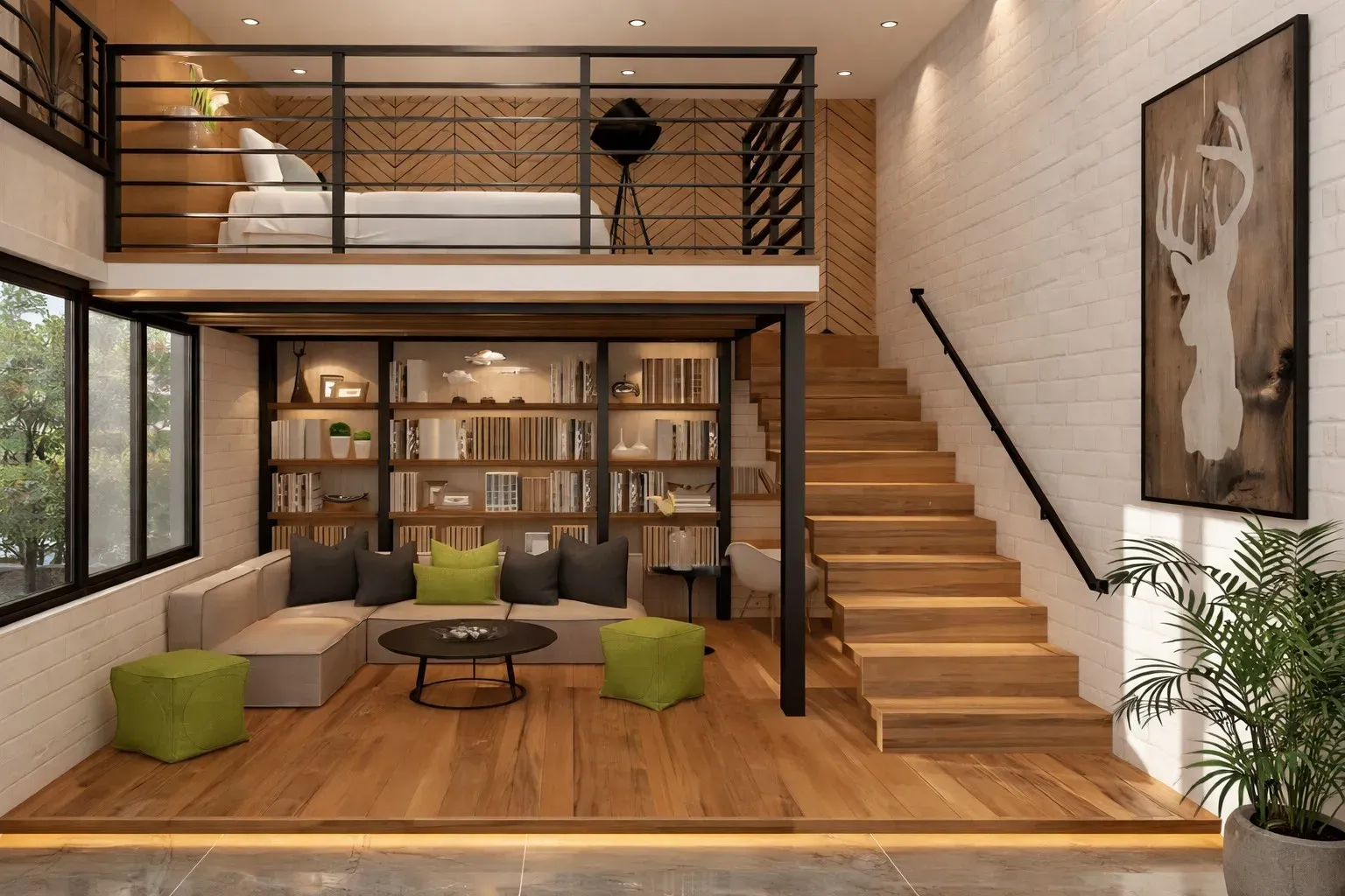 Nhà cấp 4 gác lửng 200 triệu Scandinavian cuốn hút
