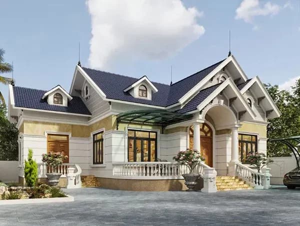 Nhà mái Thái phong cách châu Âu thiết kế đơn giản
