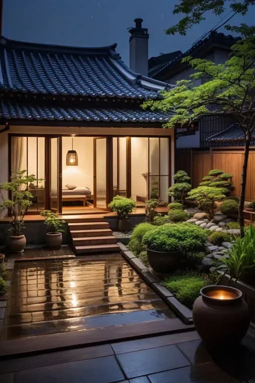 Nhà Nhật Bản thiết kế tiểu cảnh sân vườn