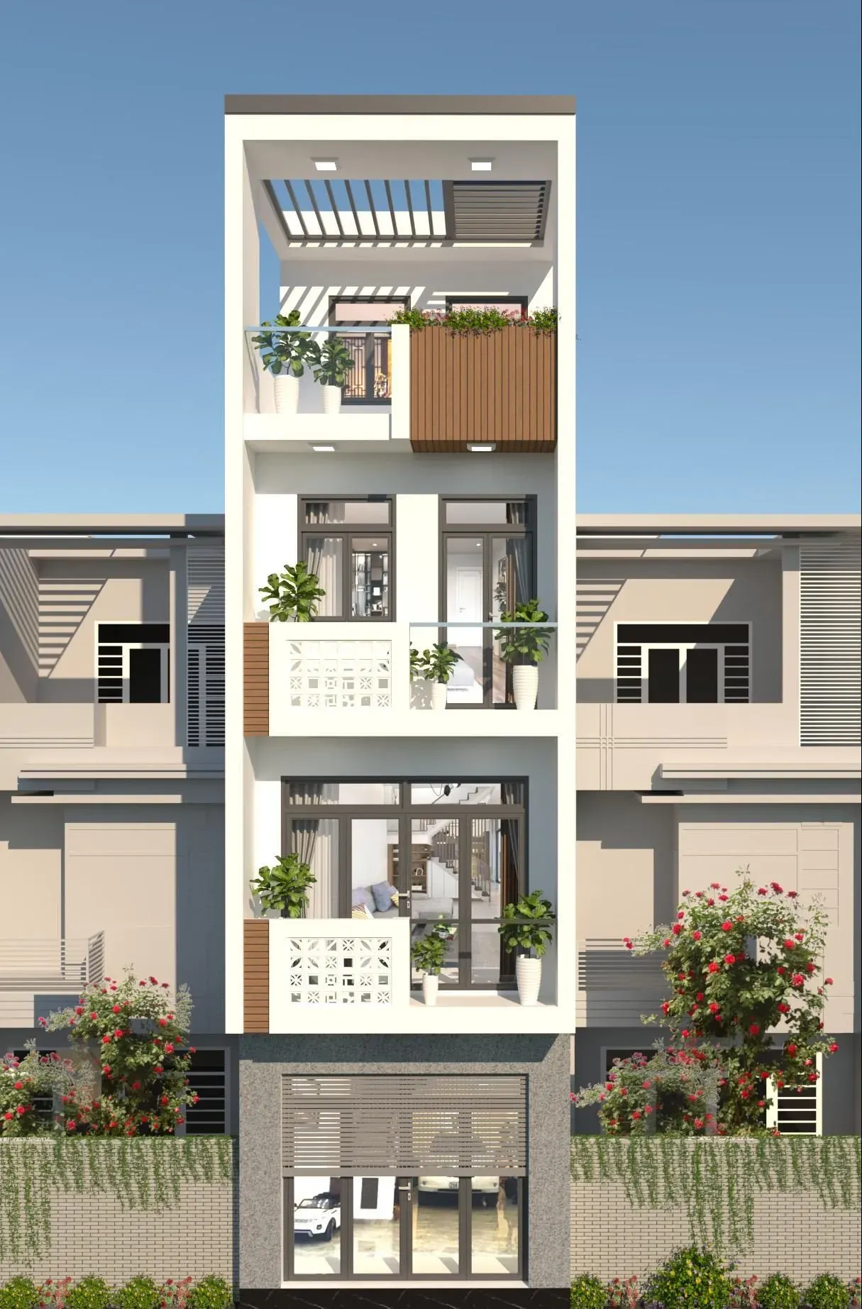Nhà phố mặt tiền 5m 4 tầng
