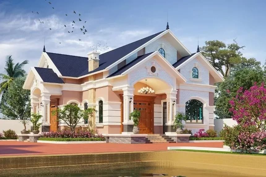 Nhà sân vườn mái Thái tân cổ điển