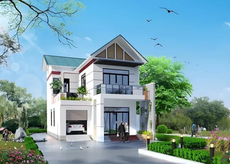 Nhà vườn hiện đại mái Thái