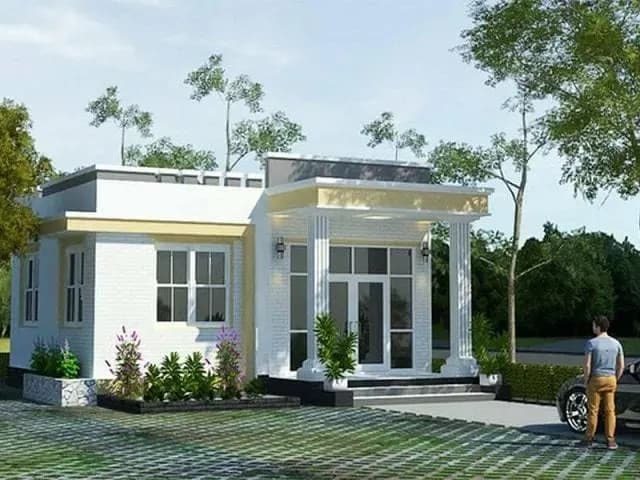 Nhà vườn mái bằng nông thôn