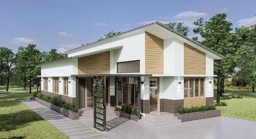 Nhà vườn mái xéo 2 tầng