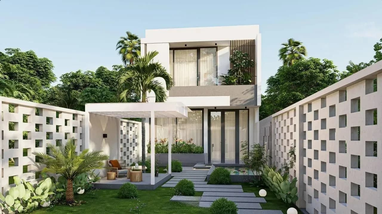 Nhà vườn thường sử dụng đá và bê tông để xây dựng