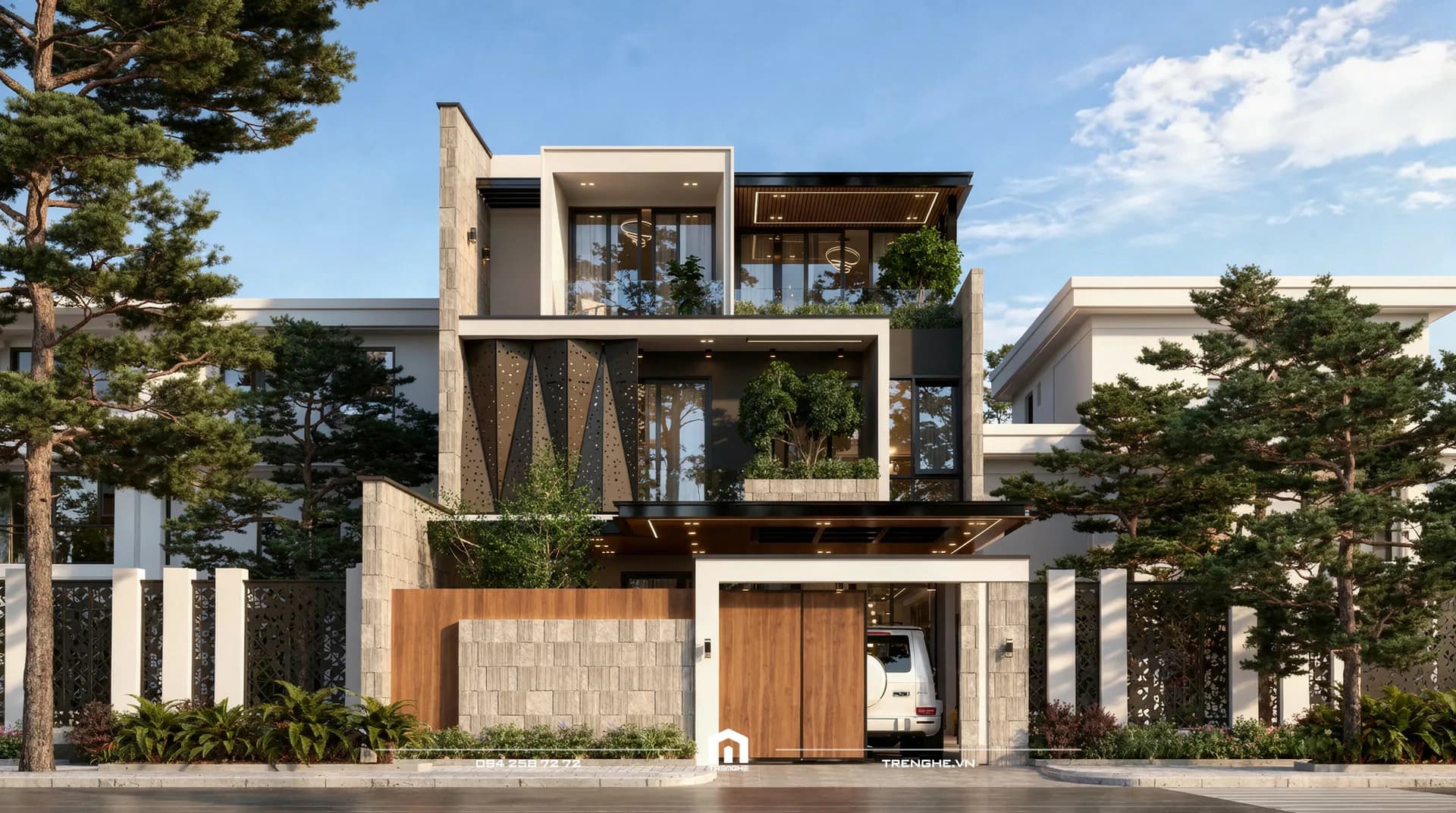 Thiết kế mặt tiền biệt thự S’ Villa Châu Đức