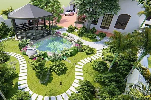 Sân vườn có thể thiết kế đa dạng phong cách