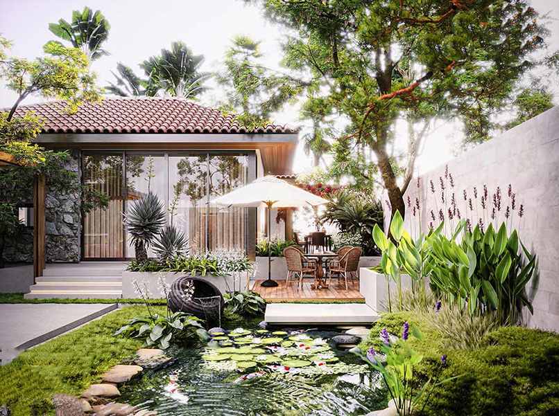 Sân vườn thiết kế phù hợp với gu thẩm mỹ của gia chủ
