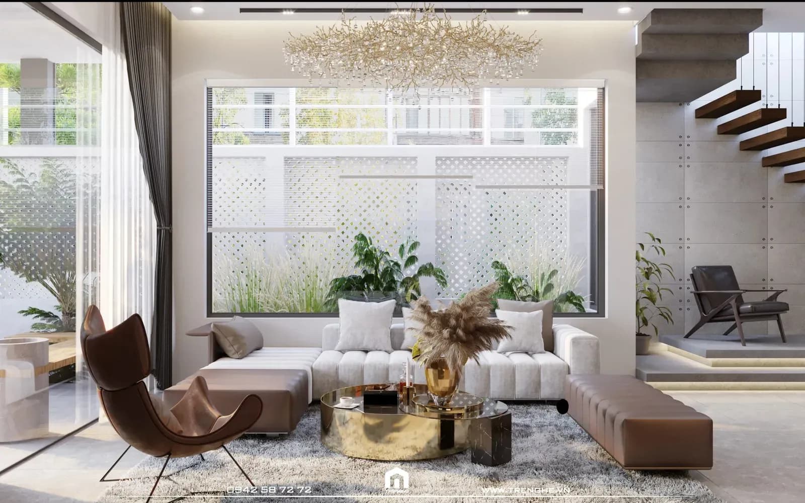 Nội thất phòng khách T’ House đẳng cấp và sang trọng