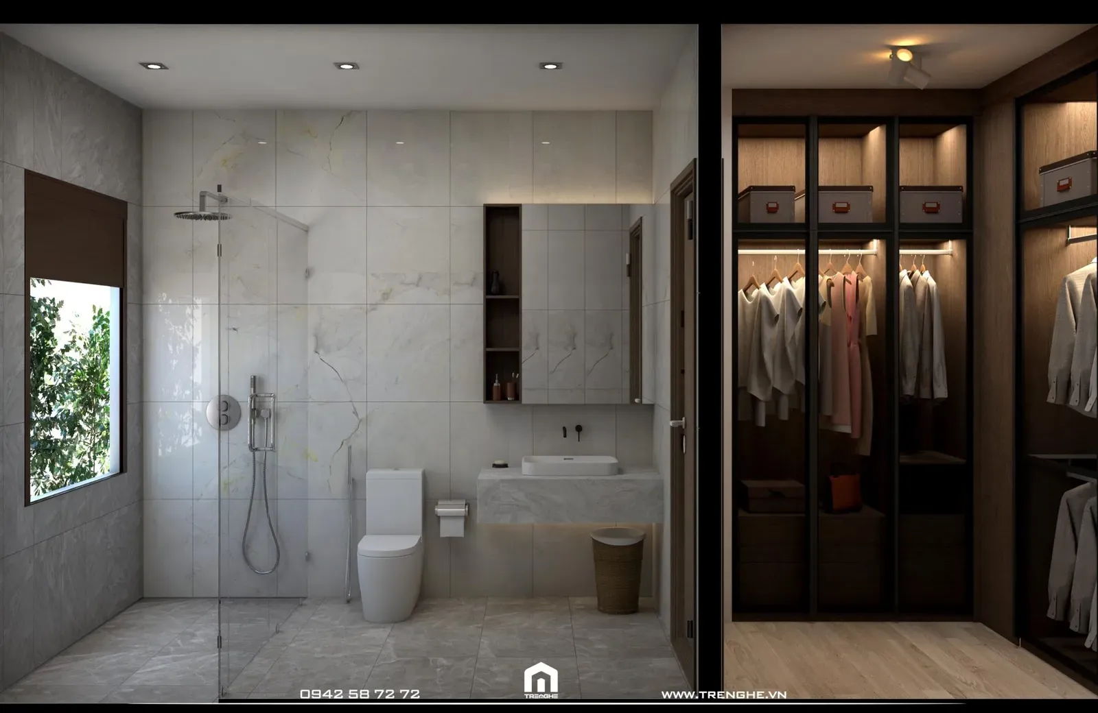 Nhà vệ sinh hiện đại tại nhà phố KA’ House