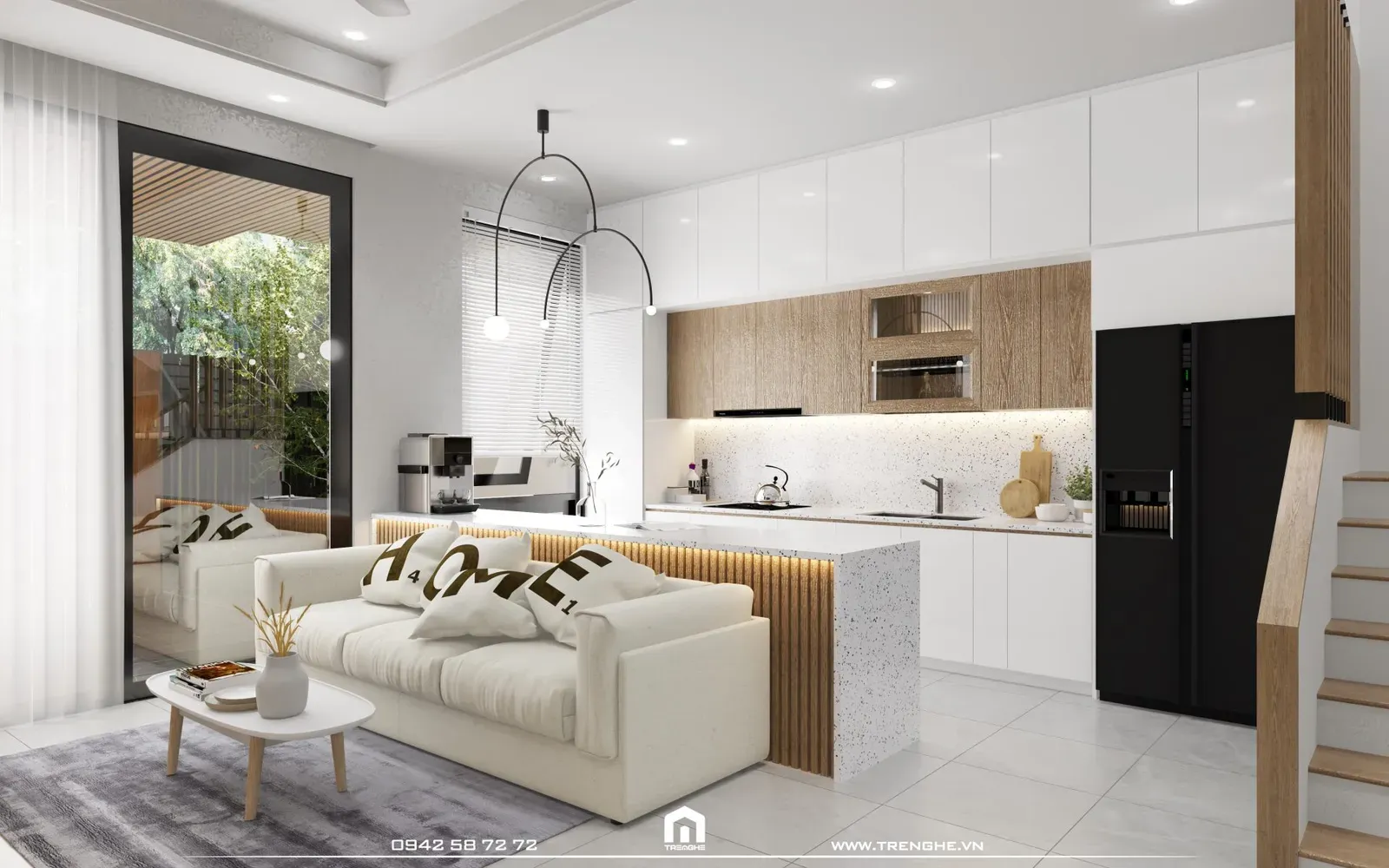 Mẫu thiết kế bếp chữ I cho nhà phố