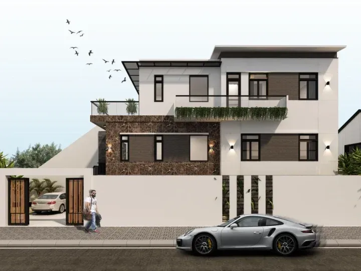Thiết kế biệt thự mini 2 tầng hiện đại