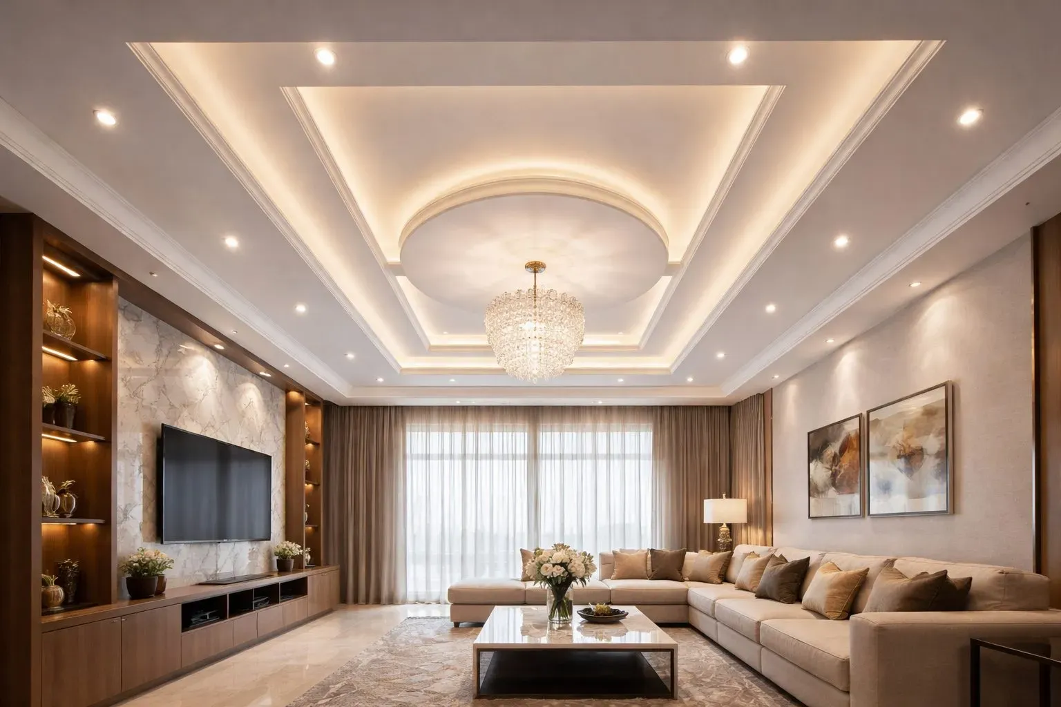 Trần thạch cao giật cấp