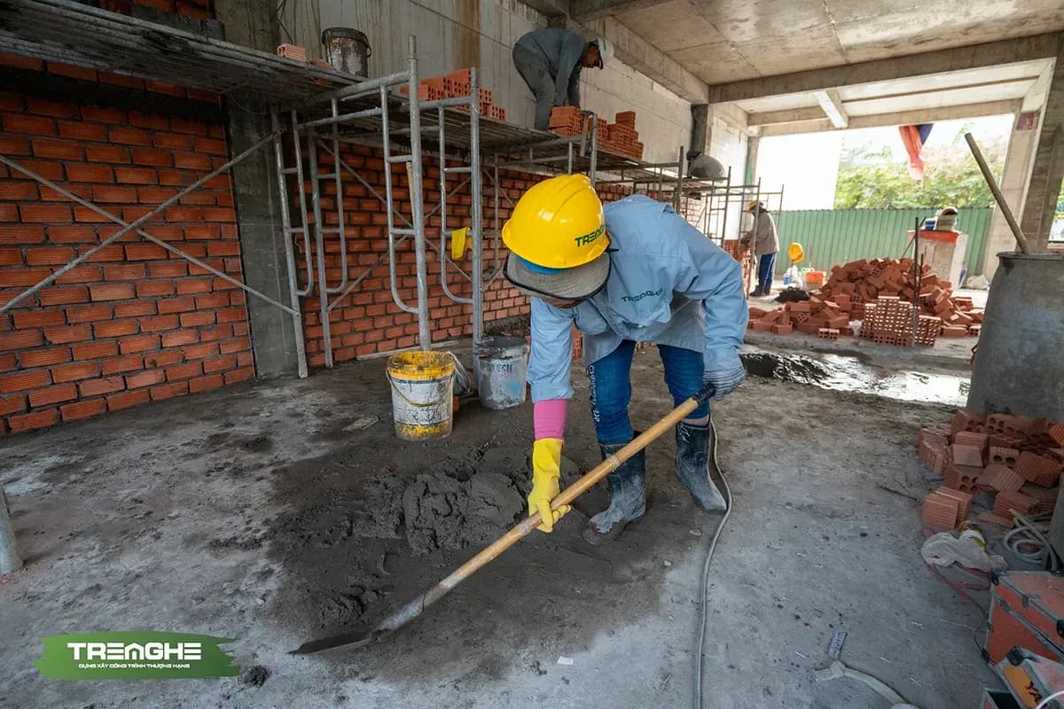 Tre Nghệ chọn vữa Mác 100 để có độ kết dính tốt và tăng tính chịu lực