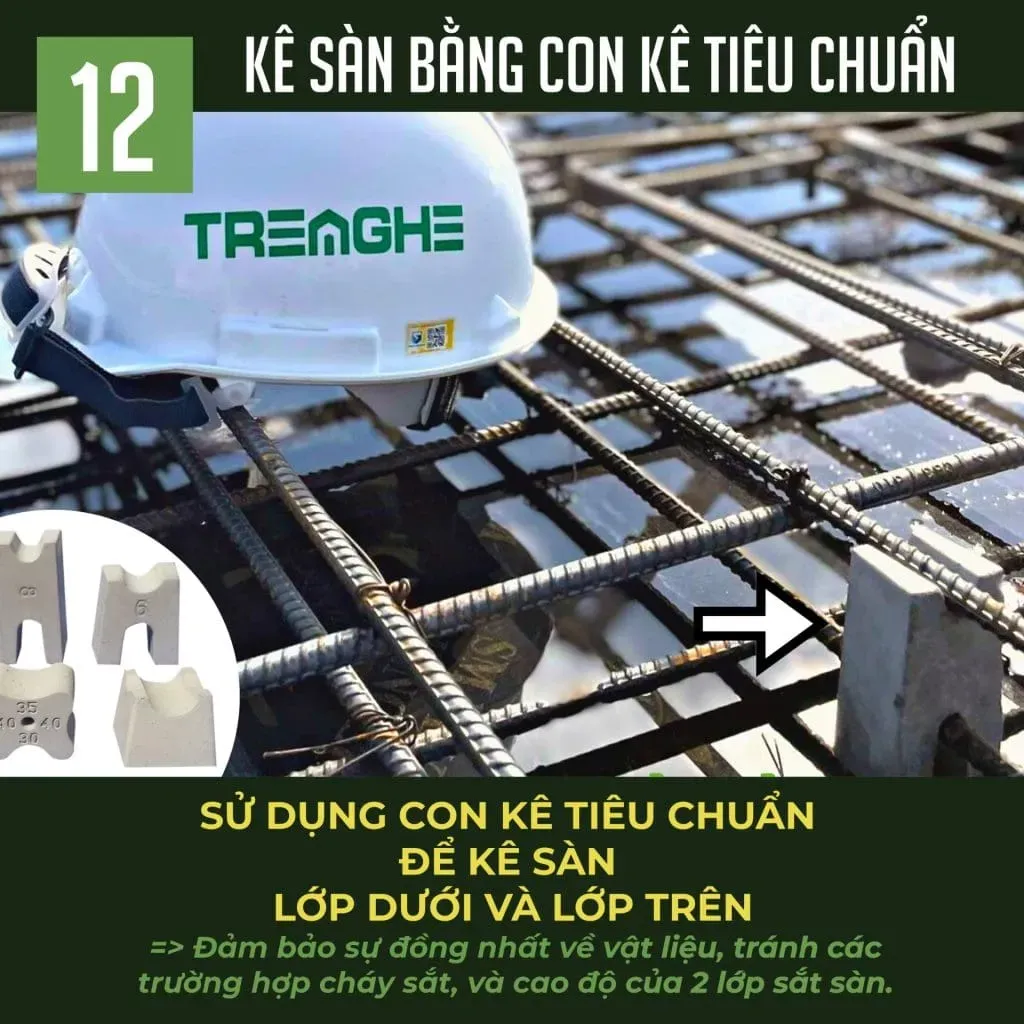 Sử dụng con kê tiêu chuẩn trong biện pháp thi công nhà ở