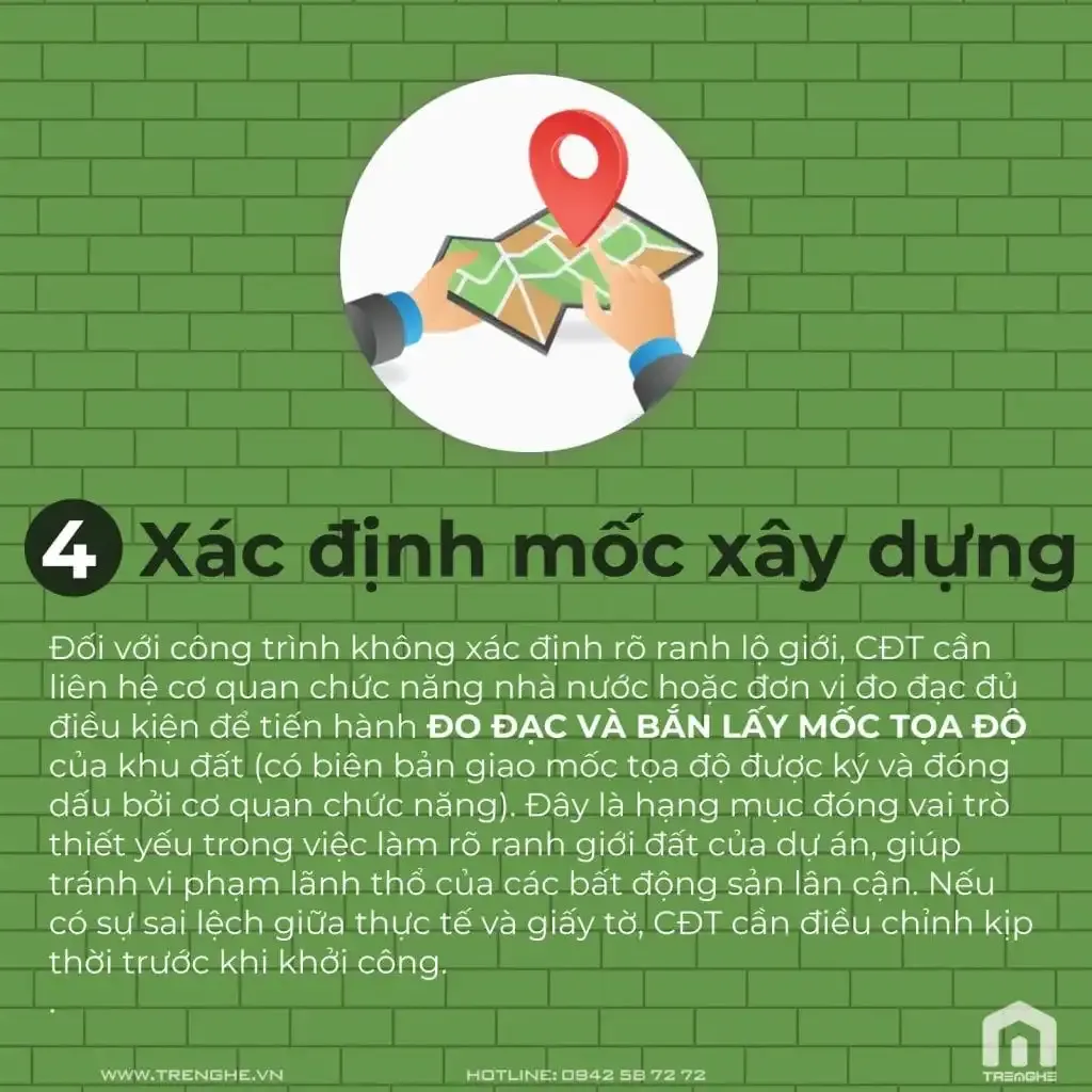 Bước 4: Xác định mốc xây dựng