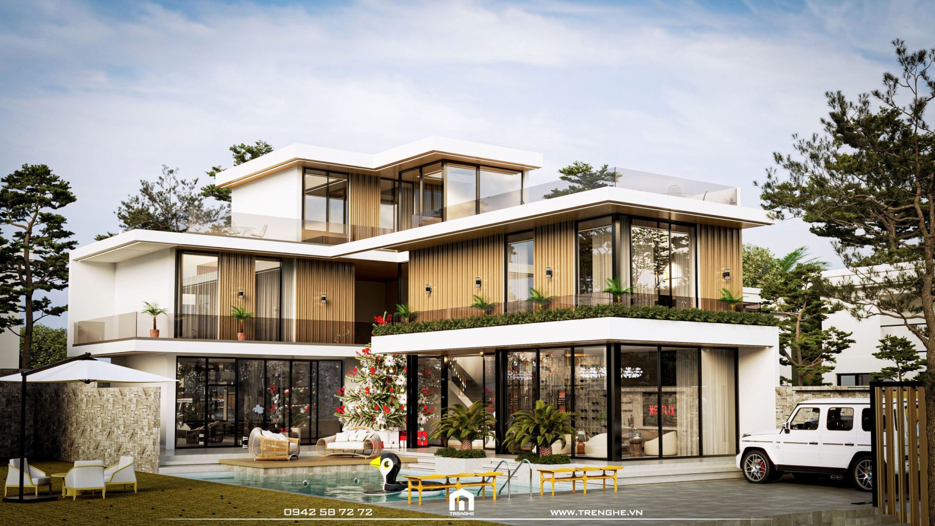 Thiết kế không gian tích hợp công năng giải trí tại D’ Villa Long Hải
